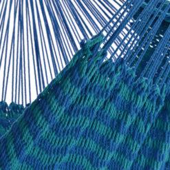 Bio-Netzhängesessel BALAO von HängemattenGlück in der leuchtenden Farbe Azur Details Material