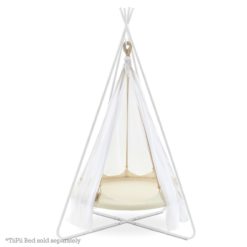 4_Nat White _Bambino_ TiiPii Bed + White Stand Set