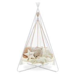 5_Nat White _Bambino_ TiiPii Bed + White Stand Set