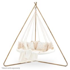 6_Sunbrella White Medium _Deluxe_ TiiPii Bed + _Deluxe_ Stand Set