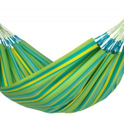 Outdoor-Doppel-Hängematte BRISA mit SIESTA XL im praktischen Hängemattenset Lime