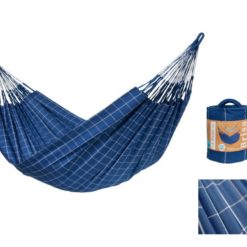 Die LA SIESTA wetterfeste Hängematte outdoor BRISA und das Hängemattengestell aus Metall NAUTICO Marine