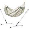 Die LA SIESTA wetterfeste Hängematte outdoor BRISA und das Hängemattengestell aus Metall NAUTICO
