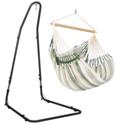 Der LA SIESTA Hängesessel DOMINGO Comfort mit dem MEDITERRANEO Hängesesselgestell aus Metall Cedar