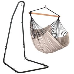 Der Hängesessel HABANA Comfort aus Bio-Hängesessel mit dem MEDITERRANEO Hängesesselgestell Zebra