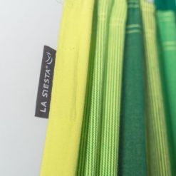 Die Doppelhängematte MODESTA aus Bio-Baumwolle von LA SIESTA Jungel Detail Logo