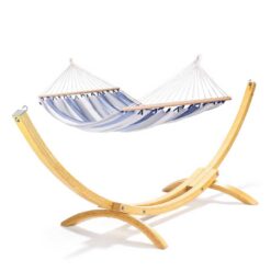 Die Einzelstabhängematte ALISIO und das Holzgestell SIESTA 