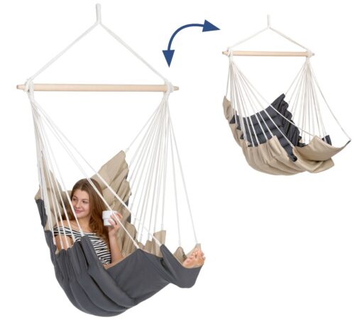XXL Wendehängesessel California Farbe: Beige/Anthrazit