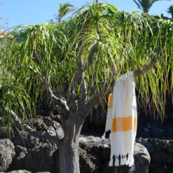 Hamam Strandtuch weiß-orange