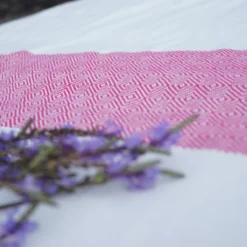 Muster Hamam Strandtuch weiß-pink