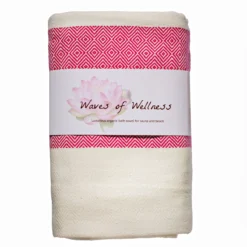 Hamam Strandtuch: weiß-pink