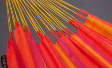 Wetterfeste Einzeltuchhängematte SONRISA - LA SIESTA. Farbe Mandarine